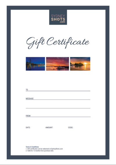 Gift Certificate | Sydney Shots